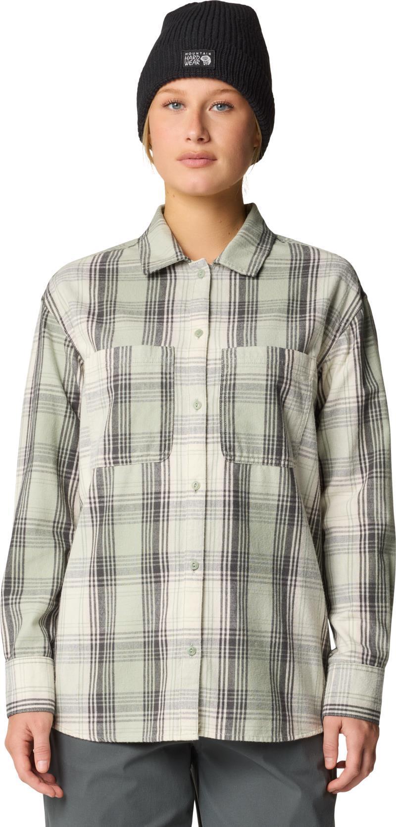 Dolores Flannel LS Shirt - Womens - white sage starlights plaid 1