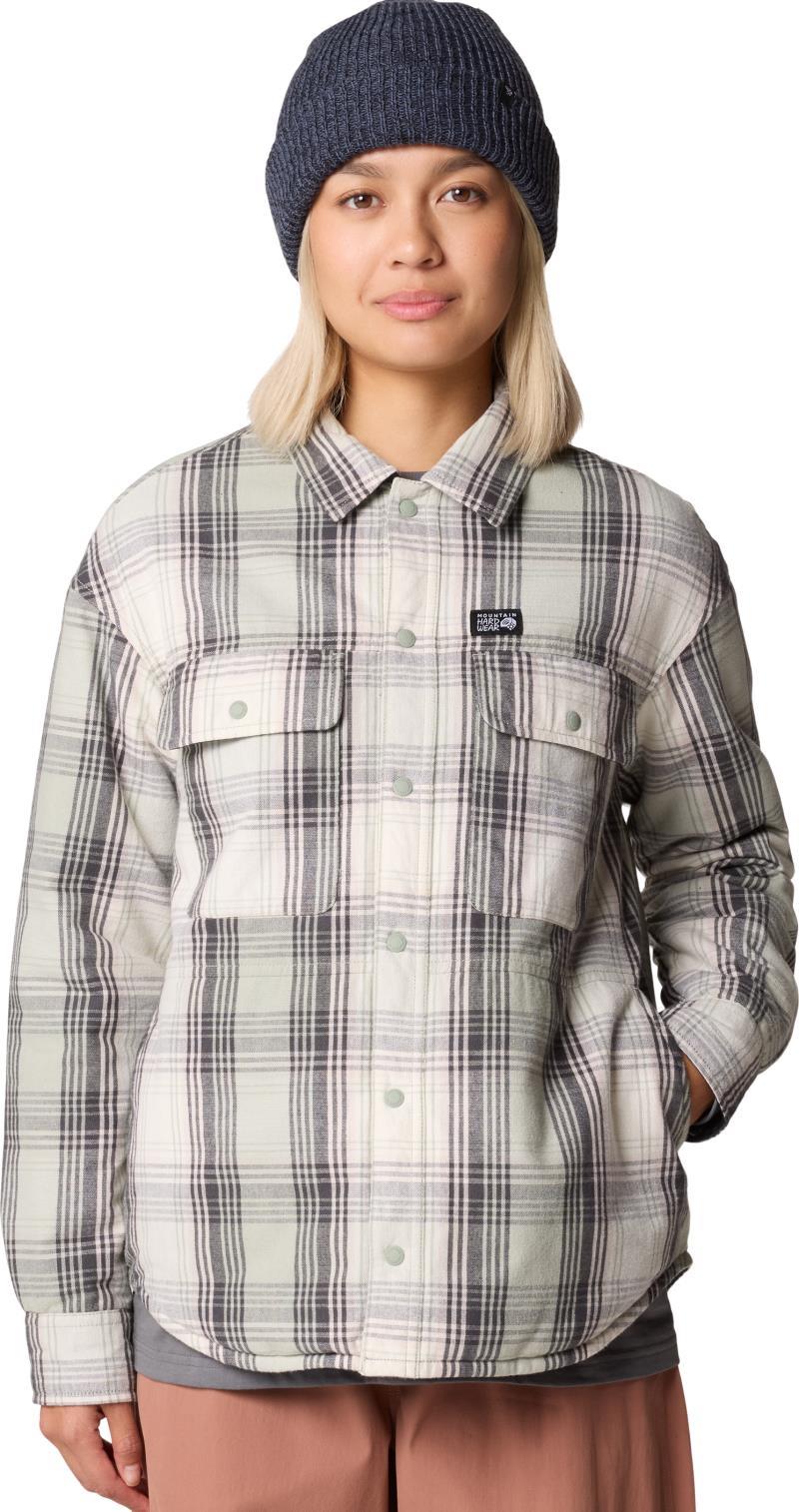 Dolores Insulated Flannel Shacket - Womens - white sage starlights plaid 1