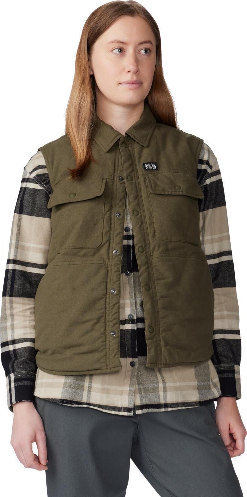 Dolores Insulated Flannel Vest - Womens - dark pine 1