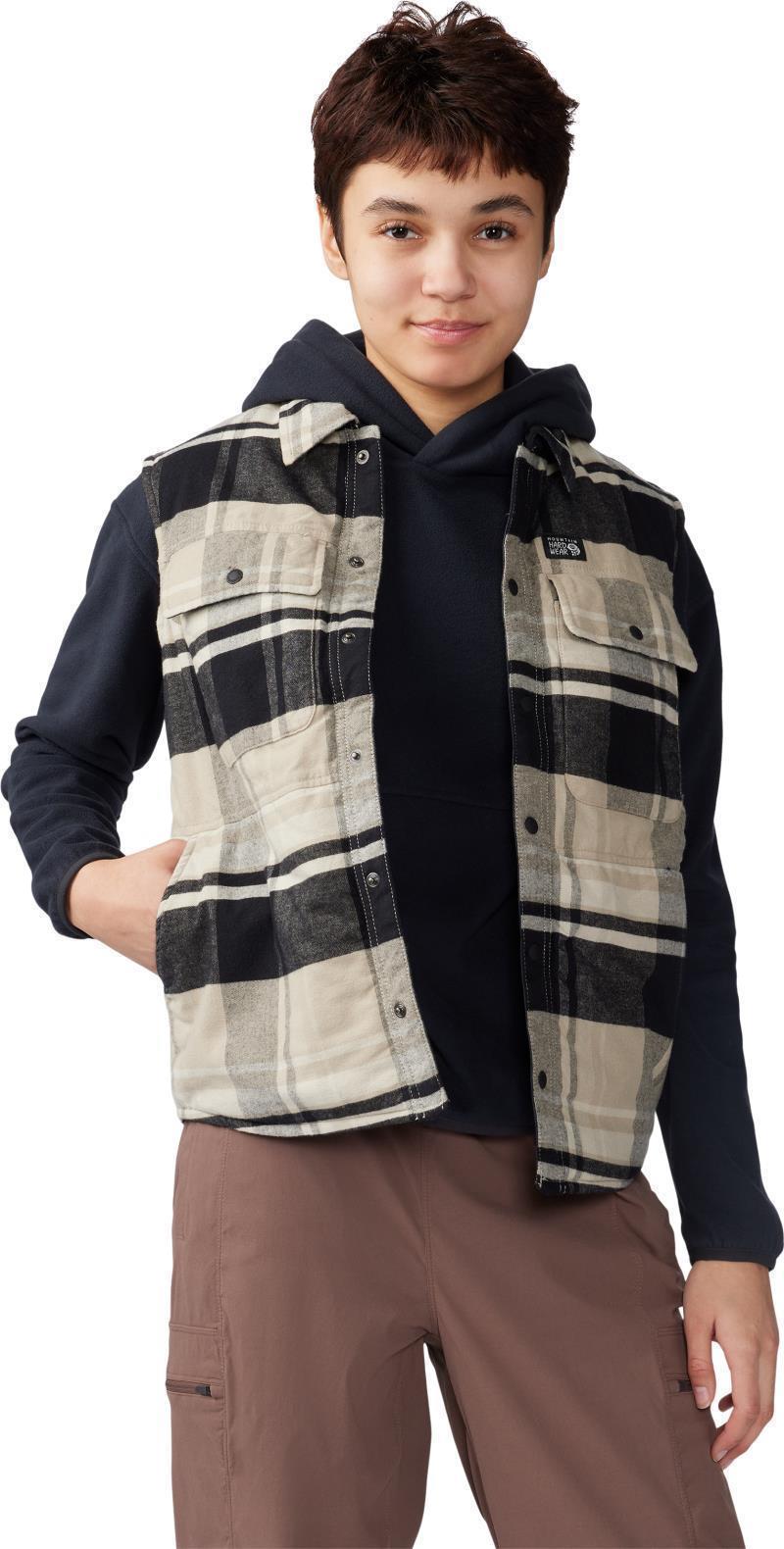 Dolores Insulated Flannel Vest - Womens - oyster shell 1