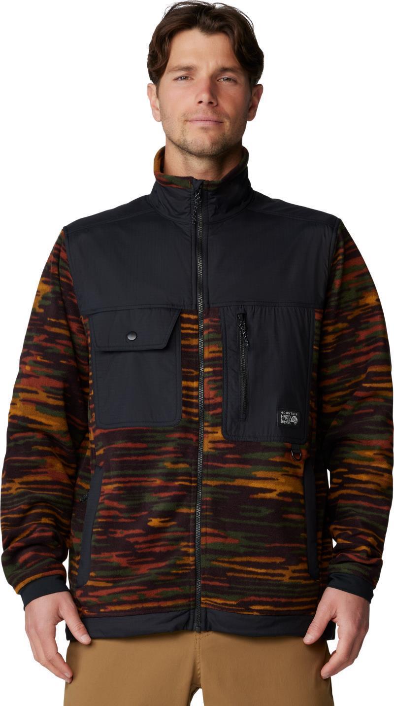 First Tracks Fleece Full Zip Jacket - Mens - Iron Oxide Stria Print / Black 1