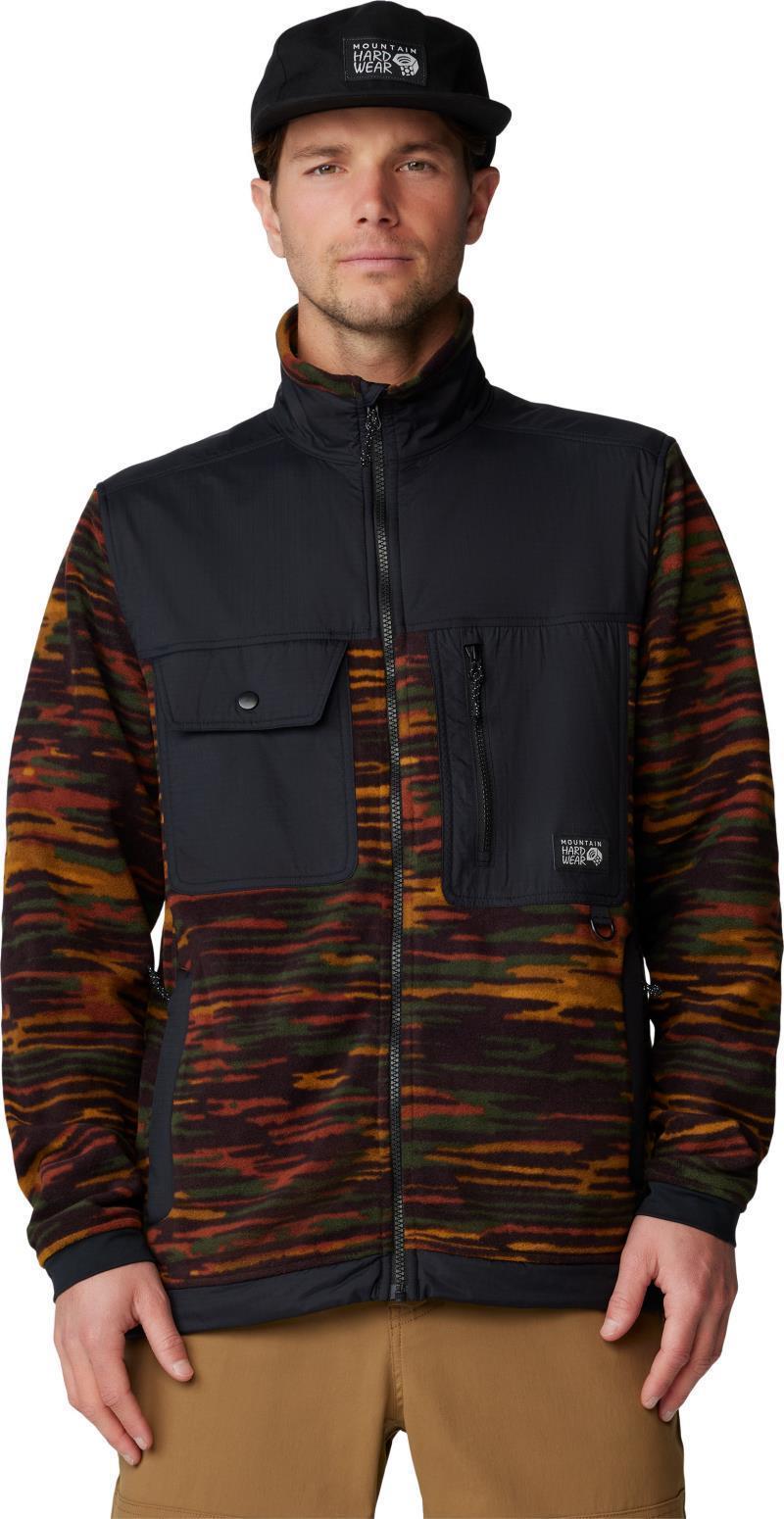 First Tracks Fleece Full Zip Jacket - Mens - Iron Oxide Stria Print / Black 3