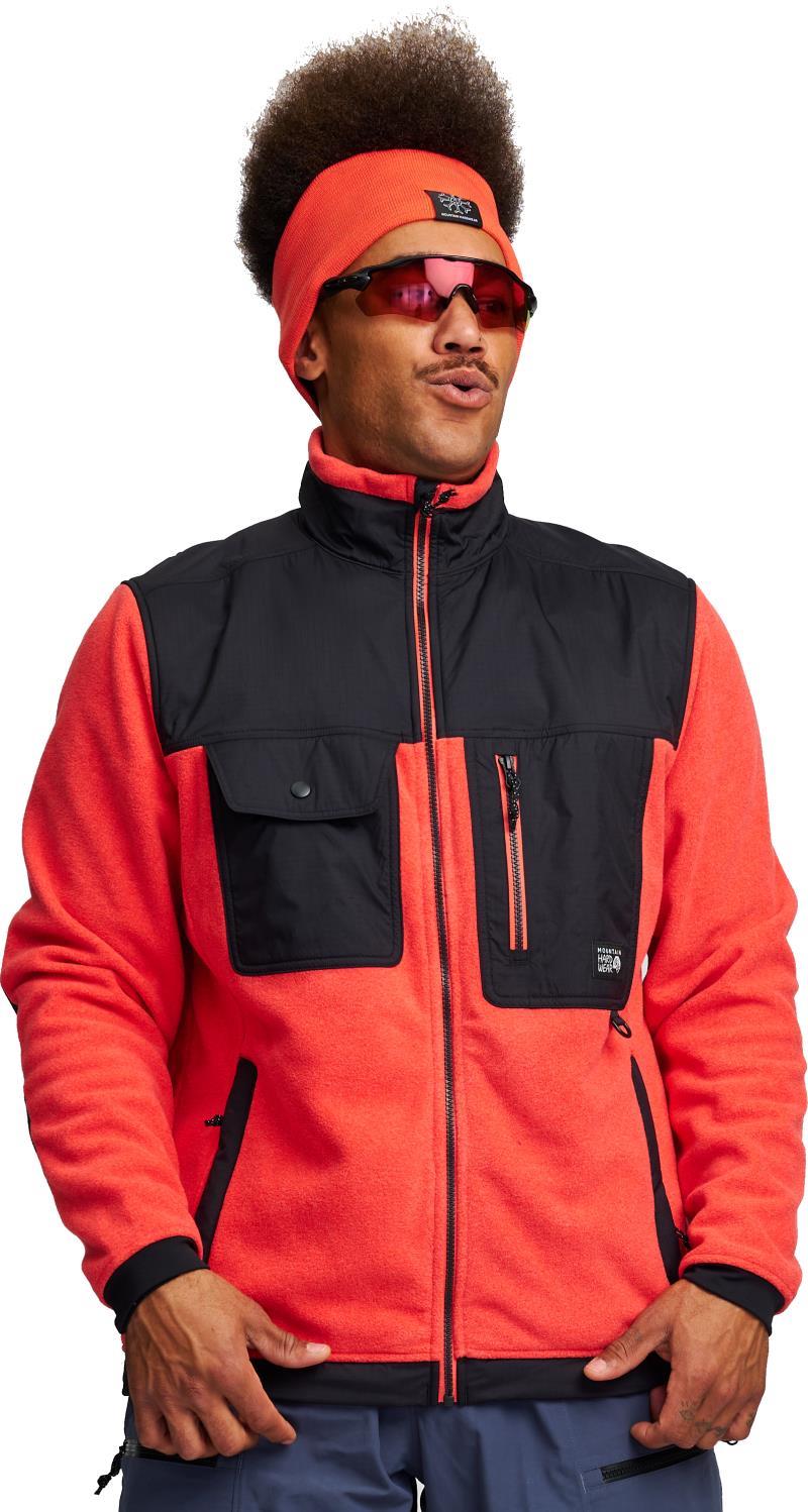 First Tracks Fleece Full Zip Jacket - Mens - Solar Pink Heather / Black 1