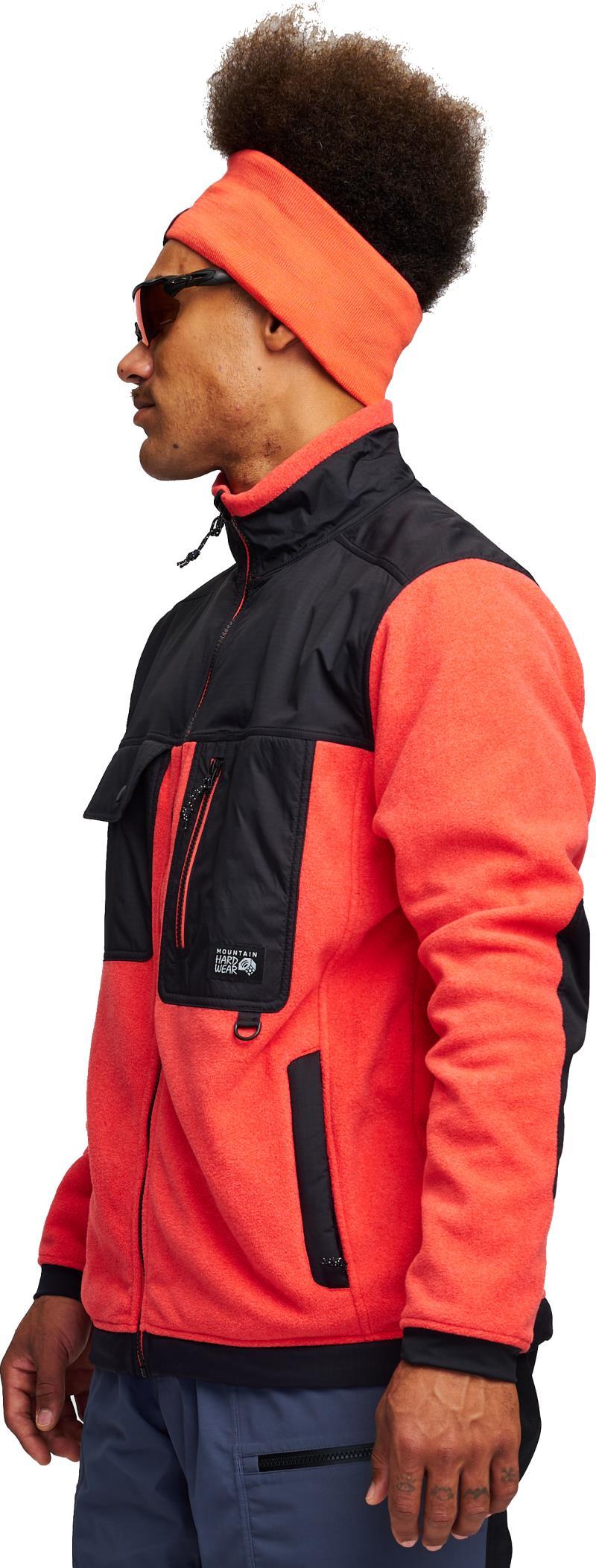 First Tracks Fleece Full Zip Jacket - Mens - Solar Pink Heather / Black 2