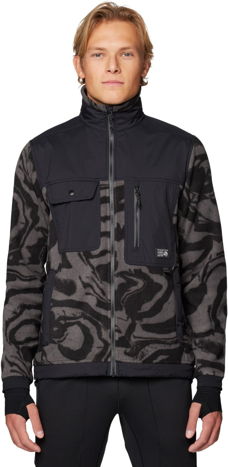 First Tracks Fleece Full Zip Jacket - Mens - volcanic rockstrata / black 1