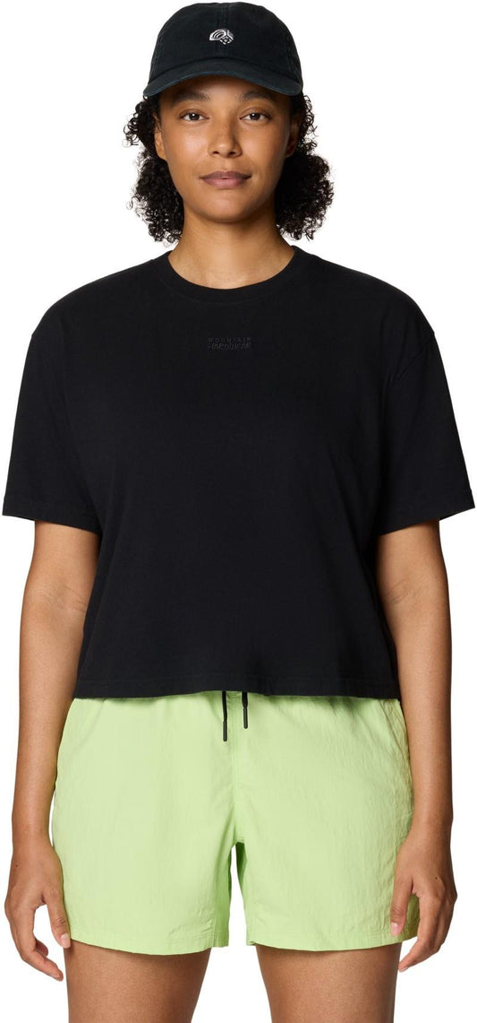 Graphic Boxy Crop SS - Womens - black 1