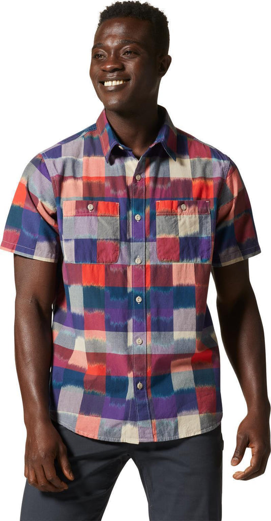 Grove Hide Out SS Shirt - Mens - Dark Caspian IKAT 4 YD Plaid 1