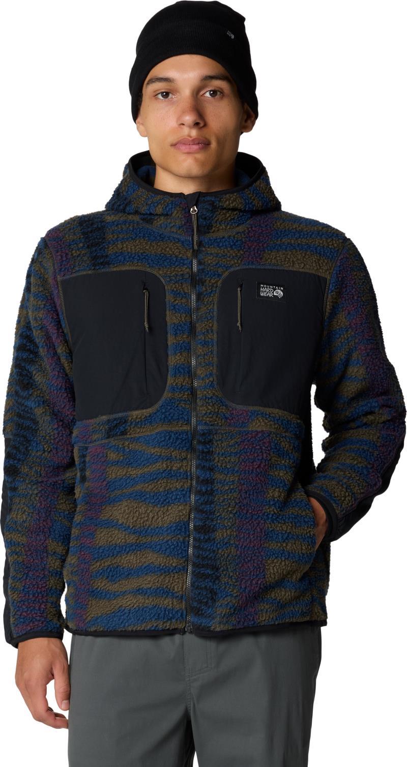 HiCamp Fleece Printed Hoody - Mens - ridgeline ridge stripe print 1