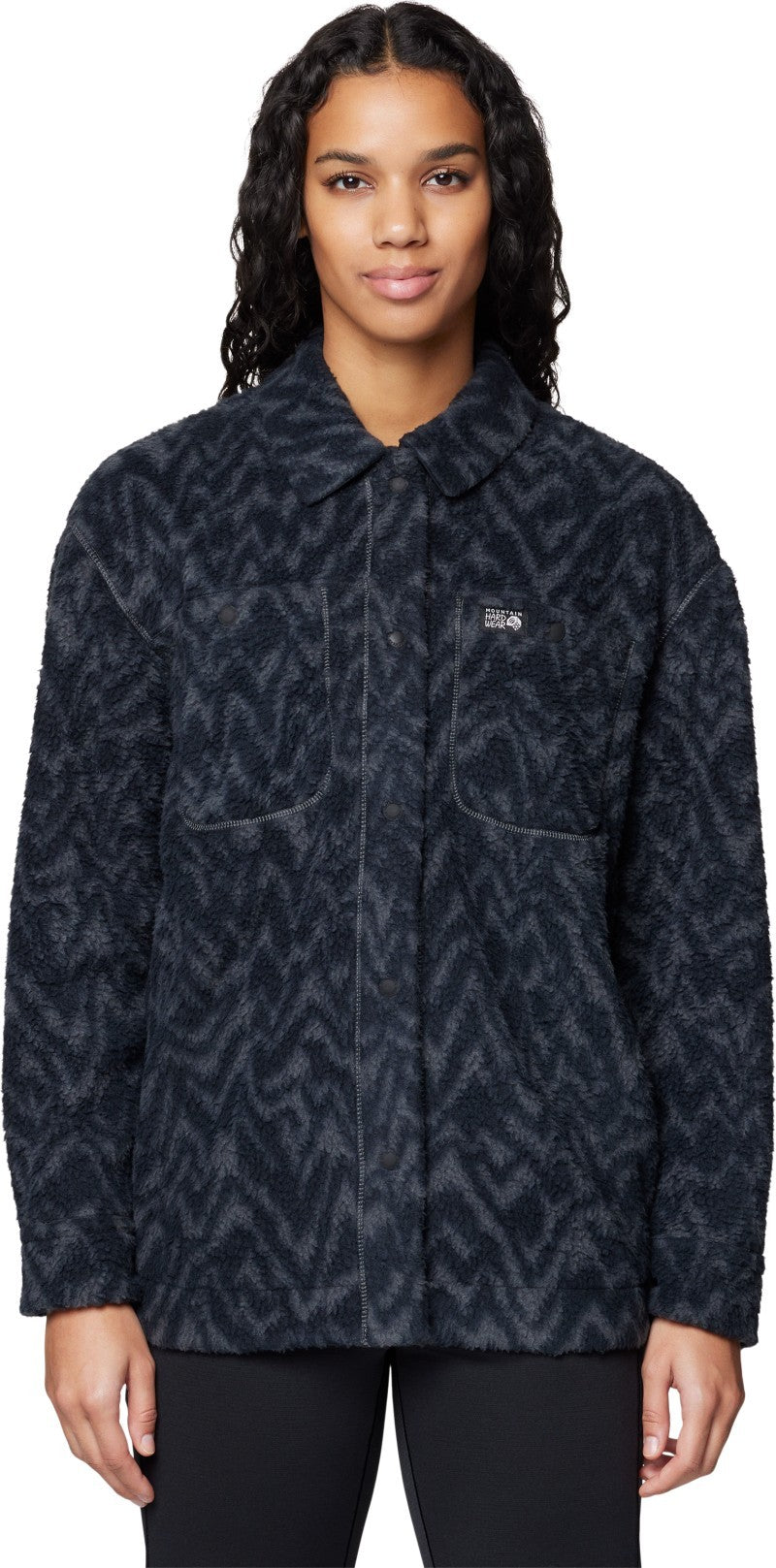 HiCamp Fleece Shacket - Womens - volcanic peaks xl print 1