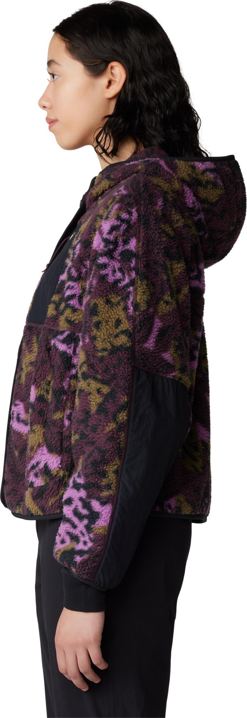 HiCamp Fleece Snap Front Jacket - Womens - Blackberry Forests Floor Print 4