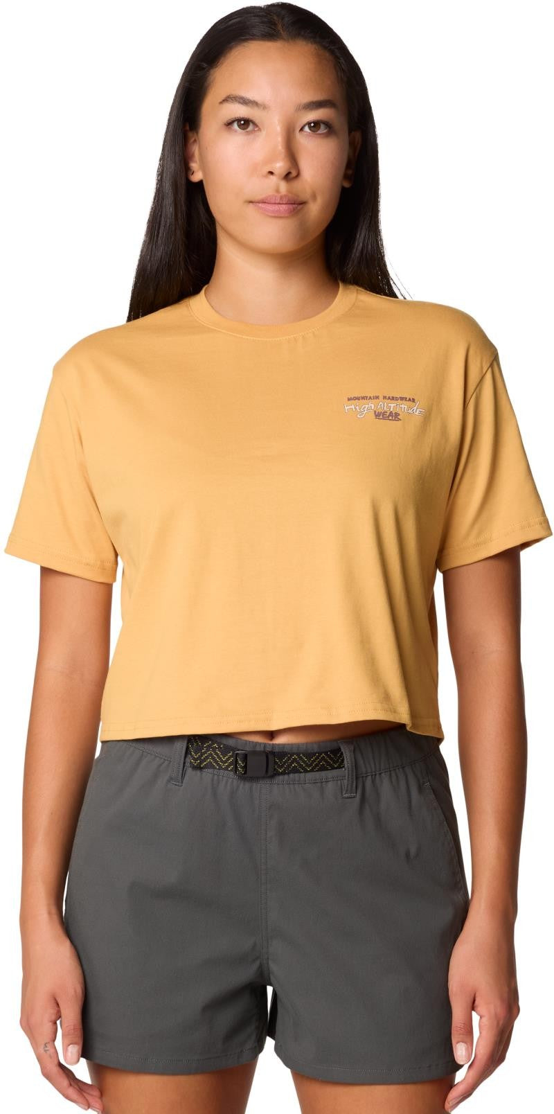 High Altitude Boxy Crop SS - Womens - sundown gold 1