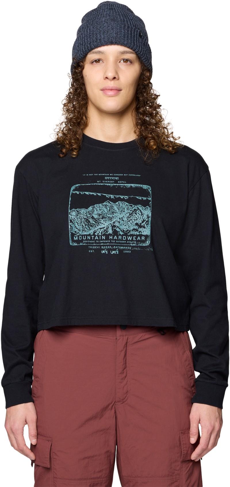 In the Mountains Boxy Crop LS - Womens - black 1