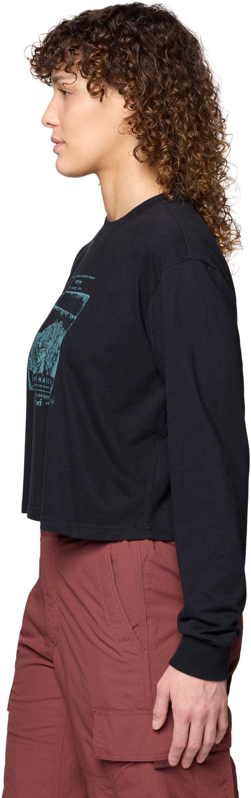 In the Mountains Boxy Crop LS - Womens - black 1