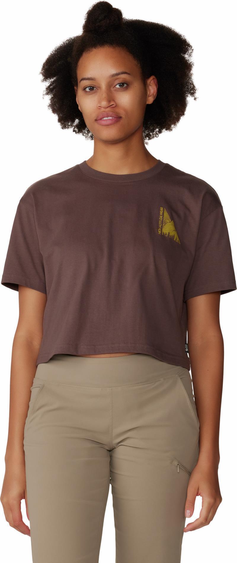 Jagged Peak Boxy Crop SS - Womens - Carob 1