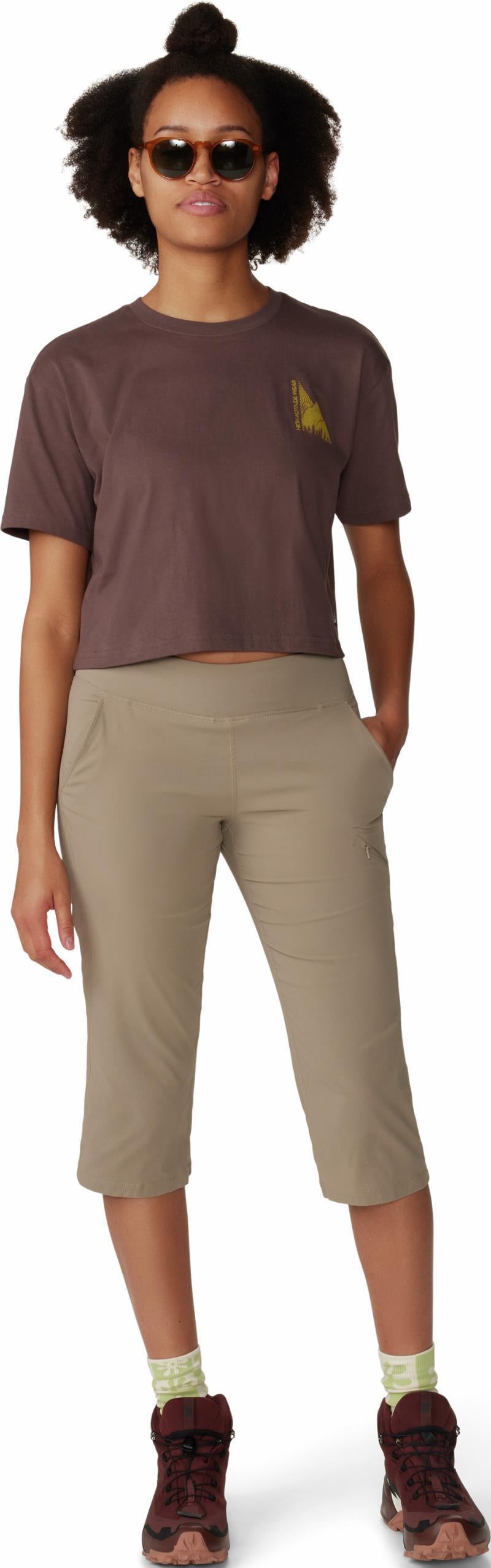 Jagged Peak Boxy Crop SS - Womens - Carob 4
