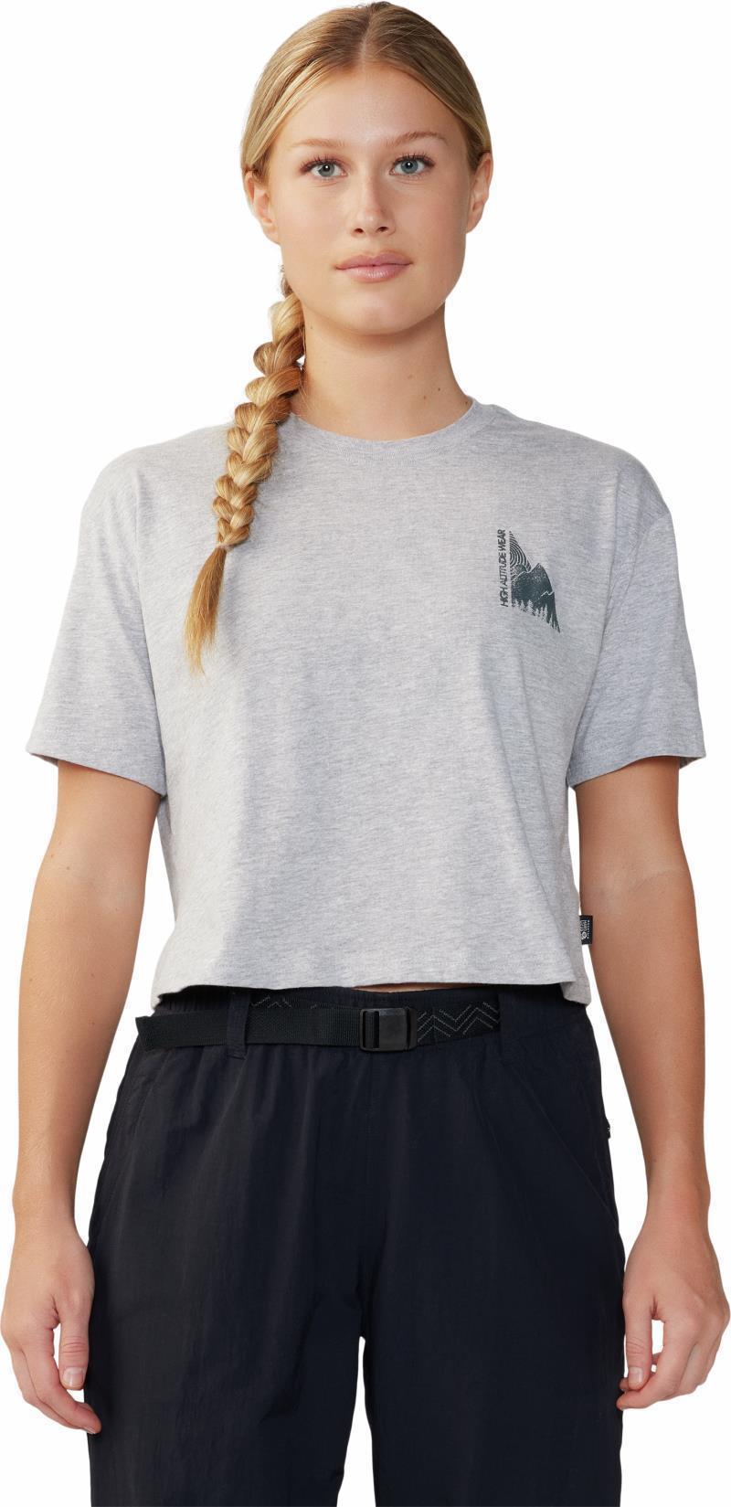 Jagged Peak Boxy Crop SS - Womens - Hardwear Grey Heather 1