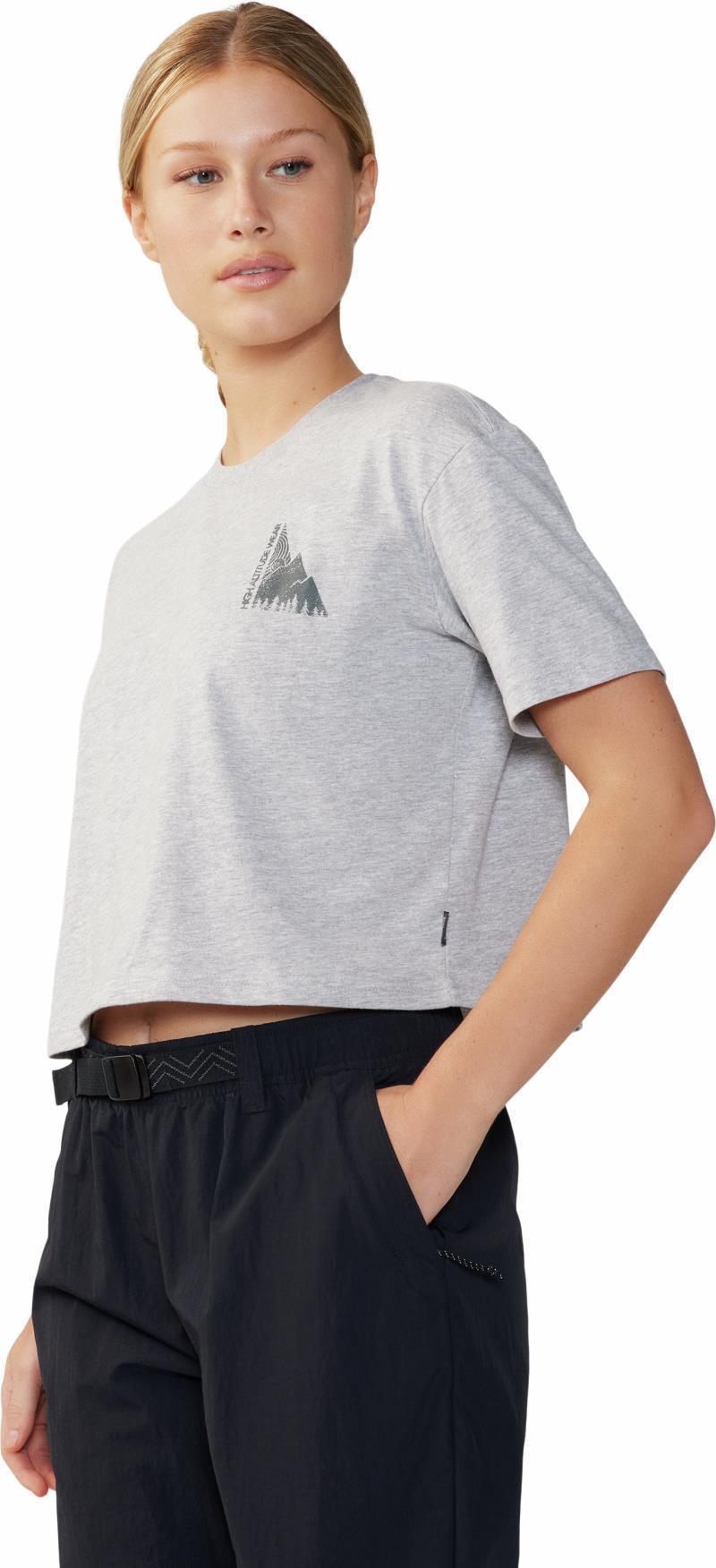 Jagged Peak Boxy Crop SS - Womens - Hardwear Grey Heather 3