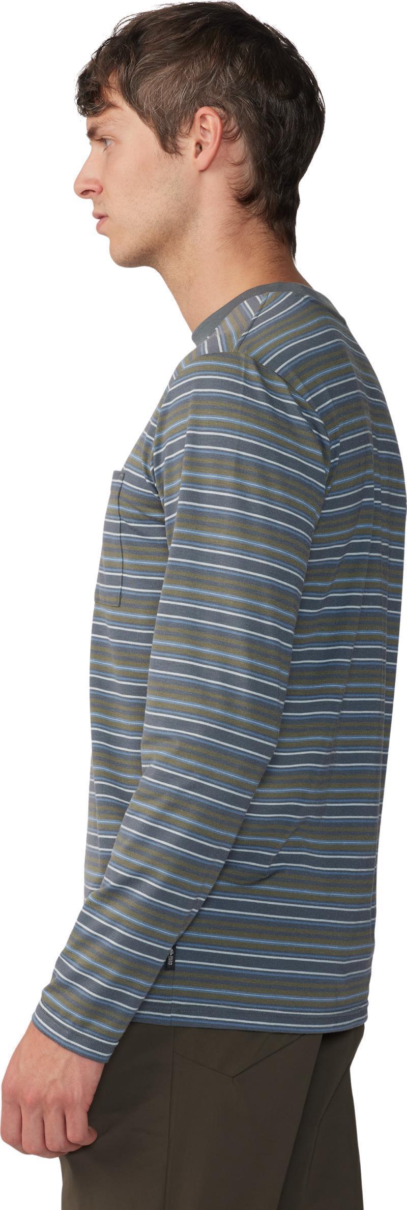 Low Exposure LS - Mens - Stone Green Crag Stripe Print 3