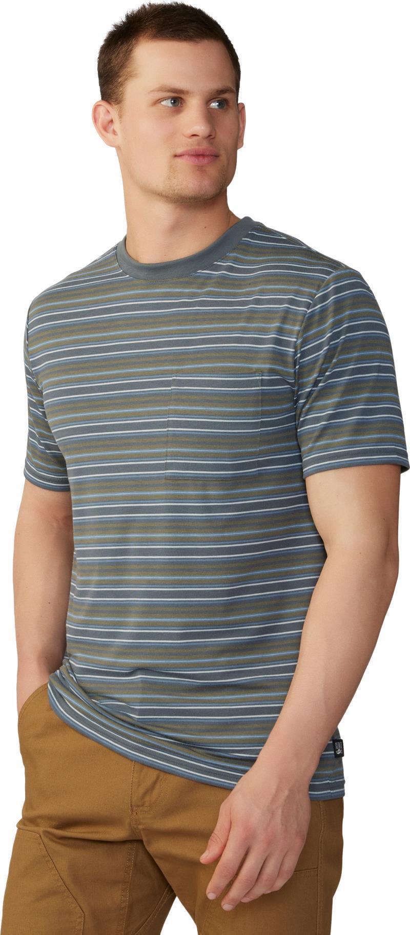 Low Exposure SS - Mens - Stone Green Crag Stripe Print 3