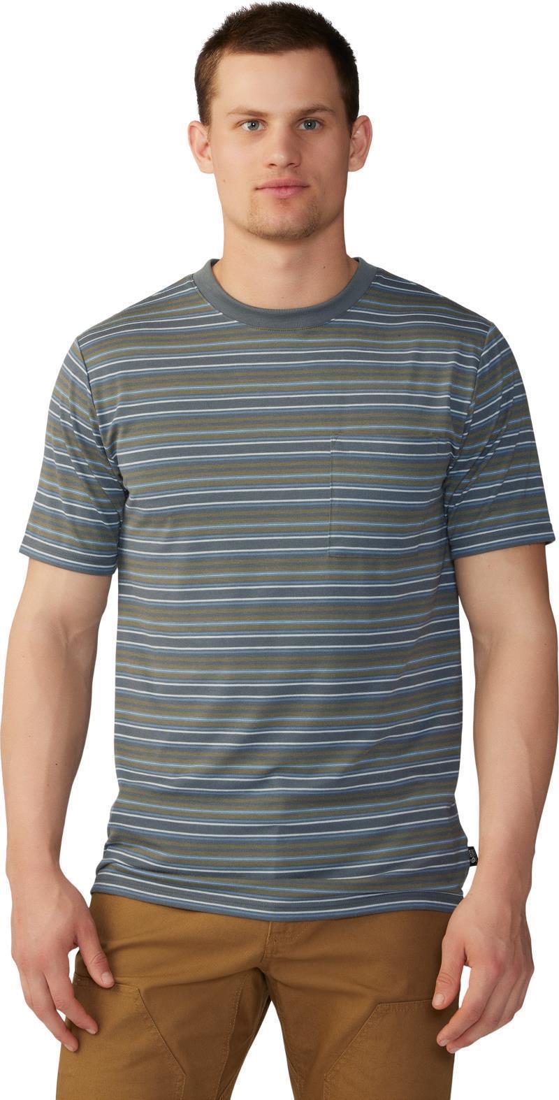 Low Exposure SS - Mens - Stone Green Crag Stripe Print 5
