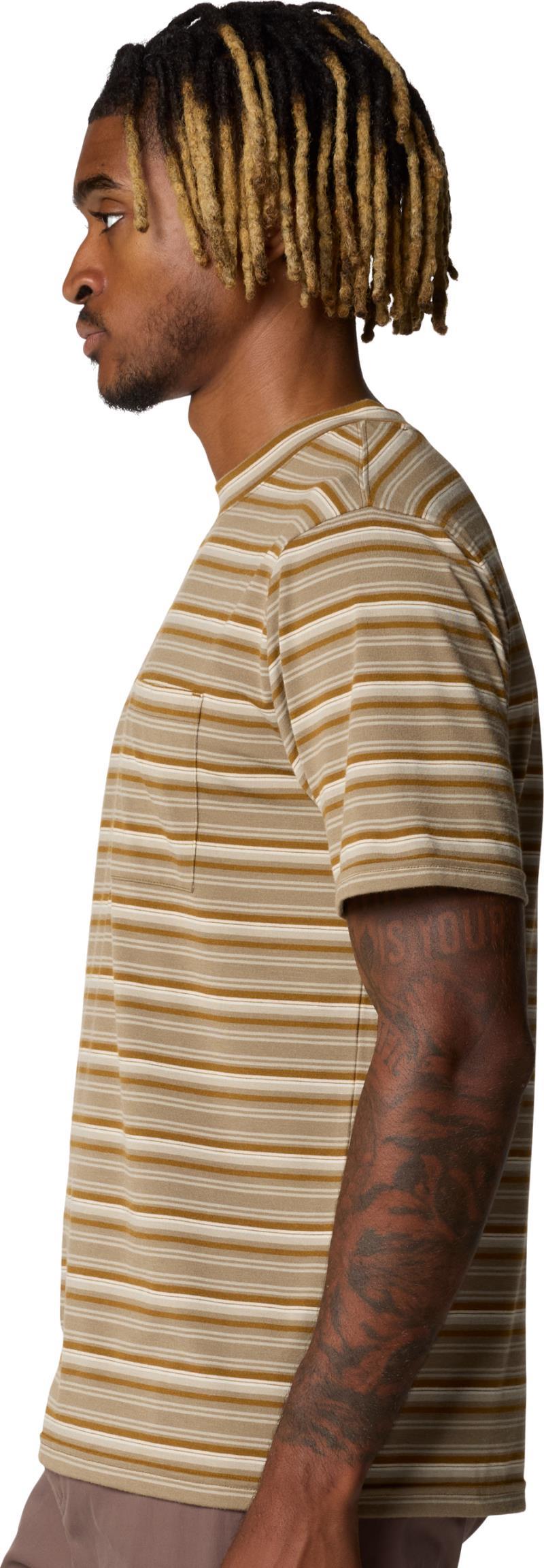Low Exposure SS - Mens - golden brown crag stripe print 1