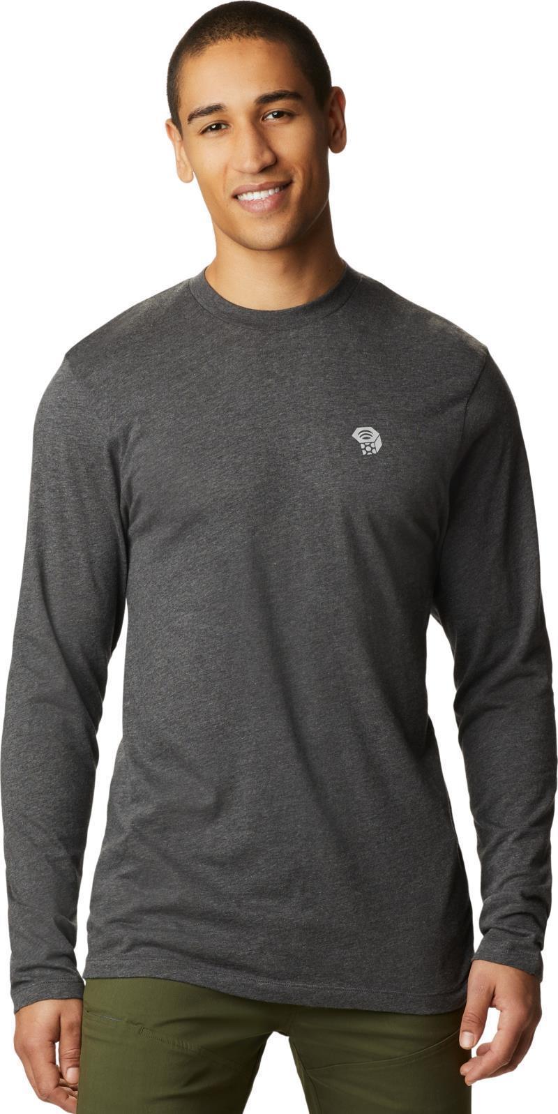 MHW Logo LS T - Mens - Heather Black 1