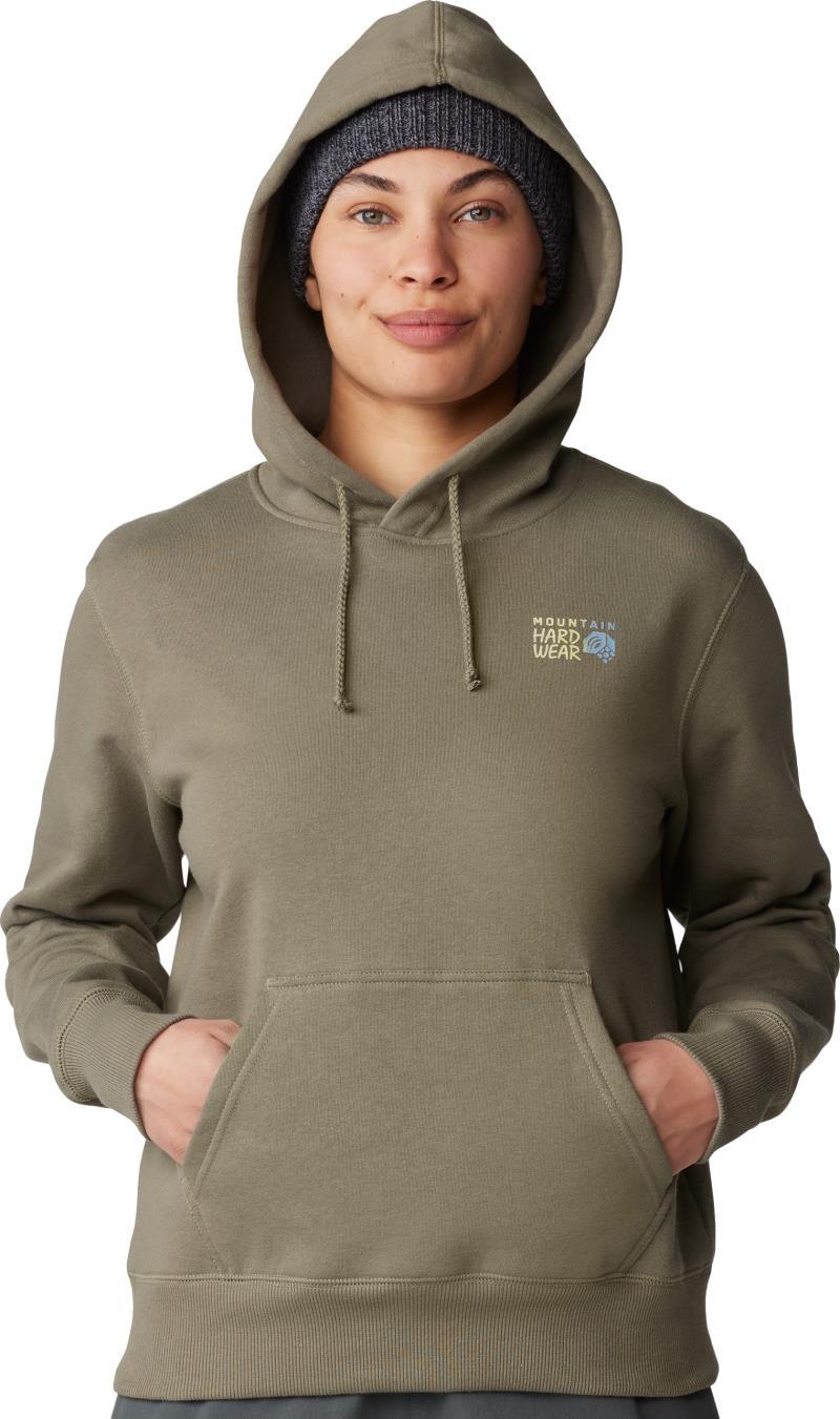 MHW Logo Pullover Hoody - Womens - stone green 1