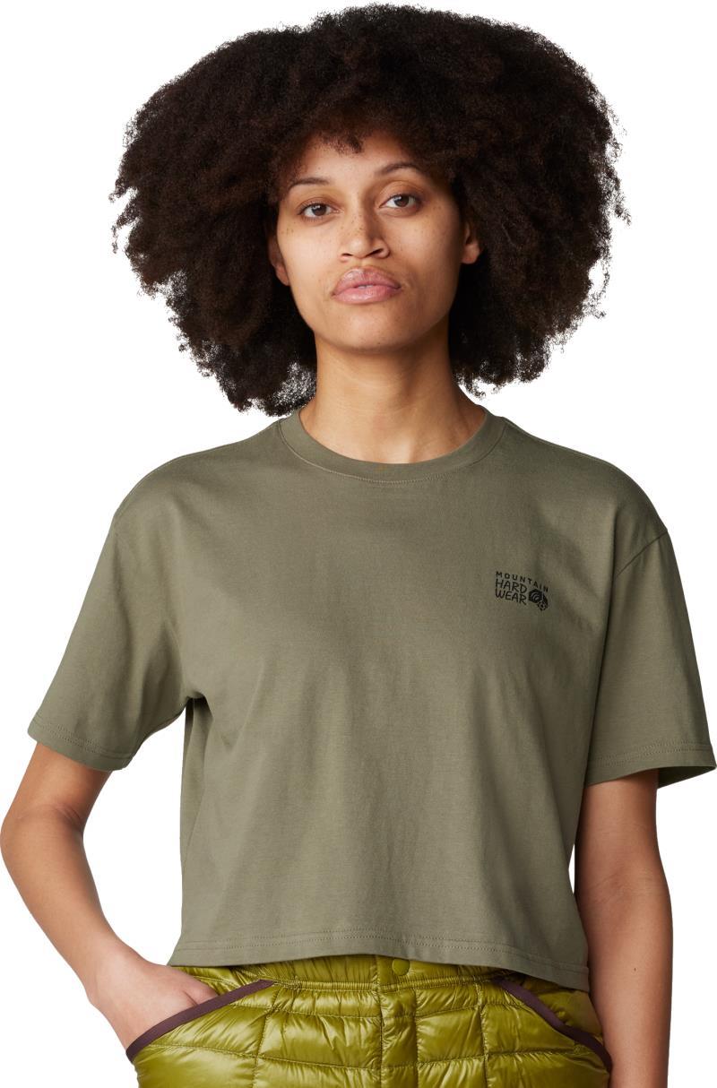 MHW Logo in a Box Crop SS - Womens - stone green 1