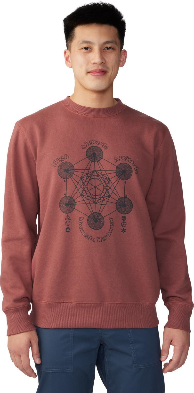 Metatrons Cube Pullover Crew - Mens - Clay Earth 1