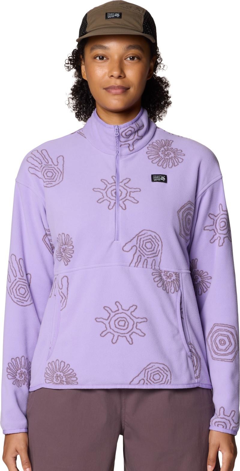 Microchill Half Zip - Womens - harbor violet screens print 1