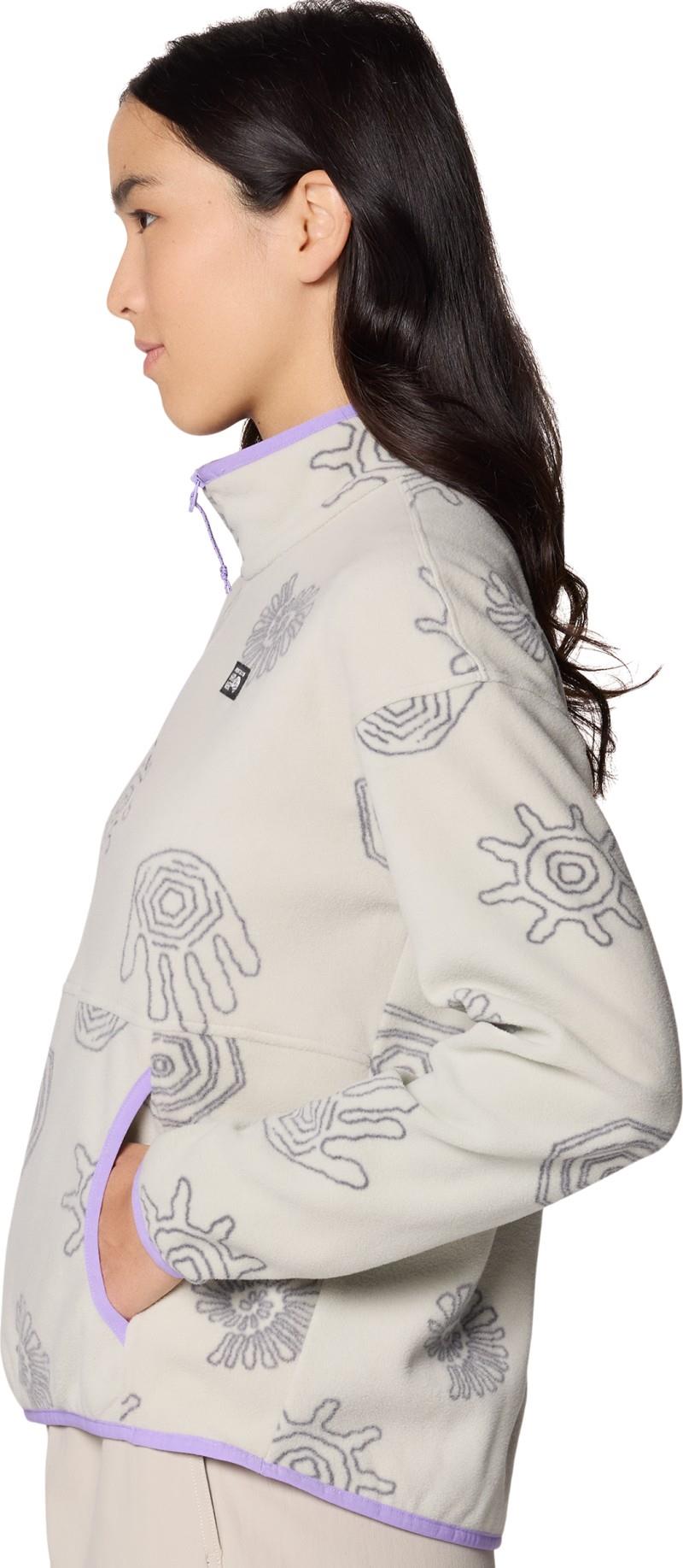Microchill Half Zip - Womens - oyster shell screens print 1