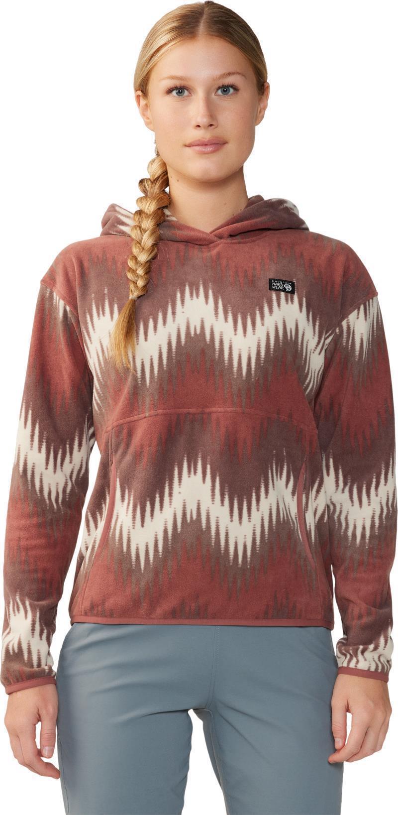Microchill Hoody - Womens - Clay Earth Zig Zag Print 1