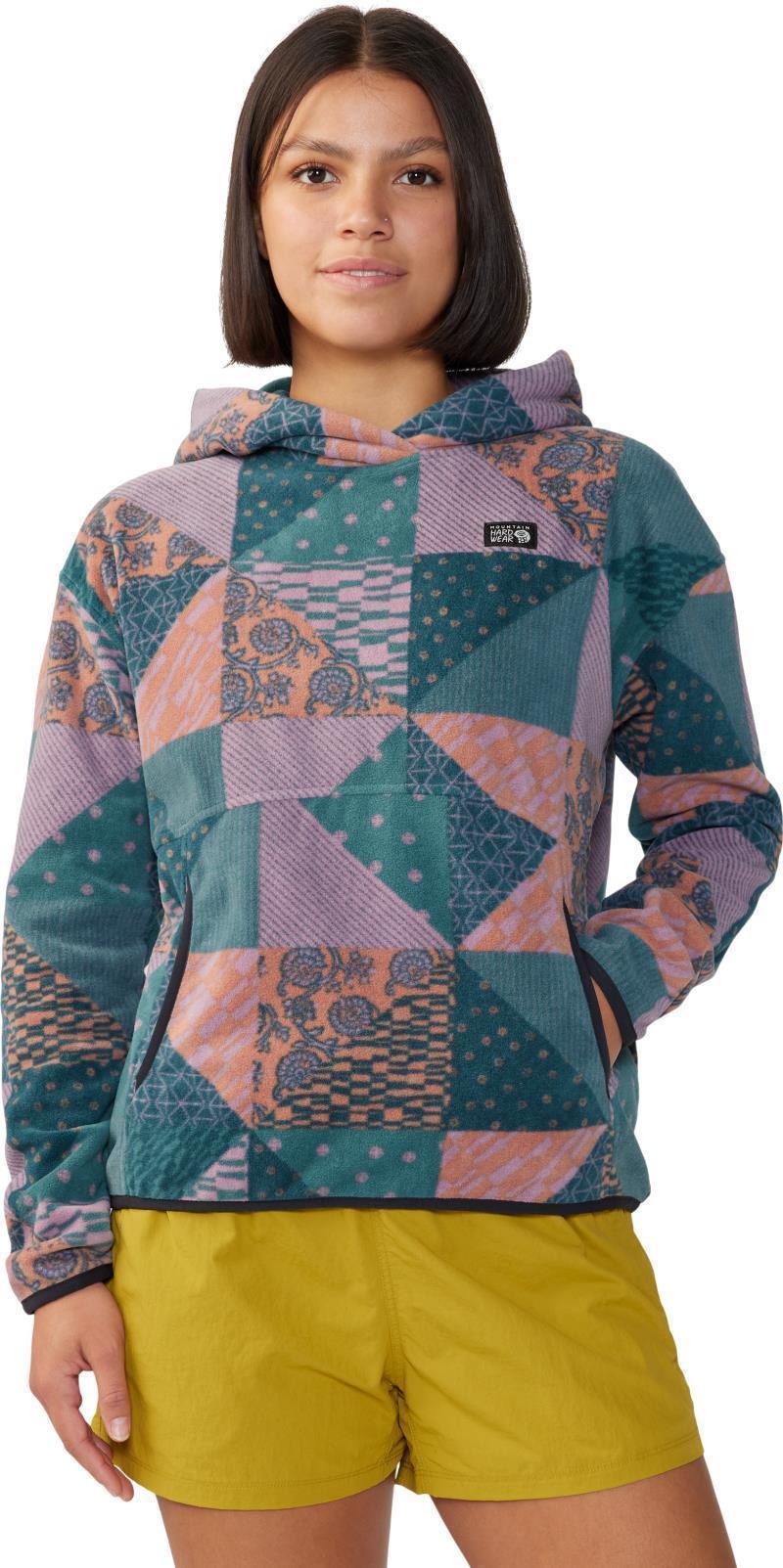 Microchill Hoody - Womens - Dark Quartz Quilt Print 1