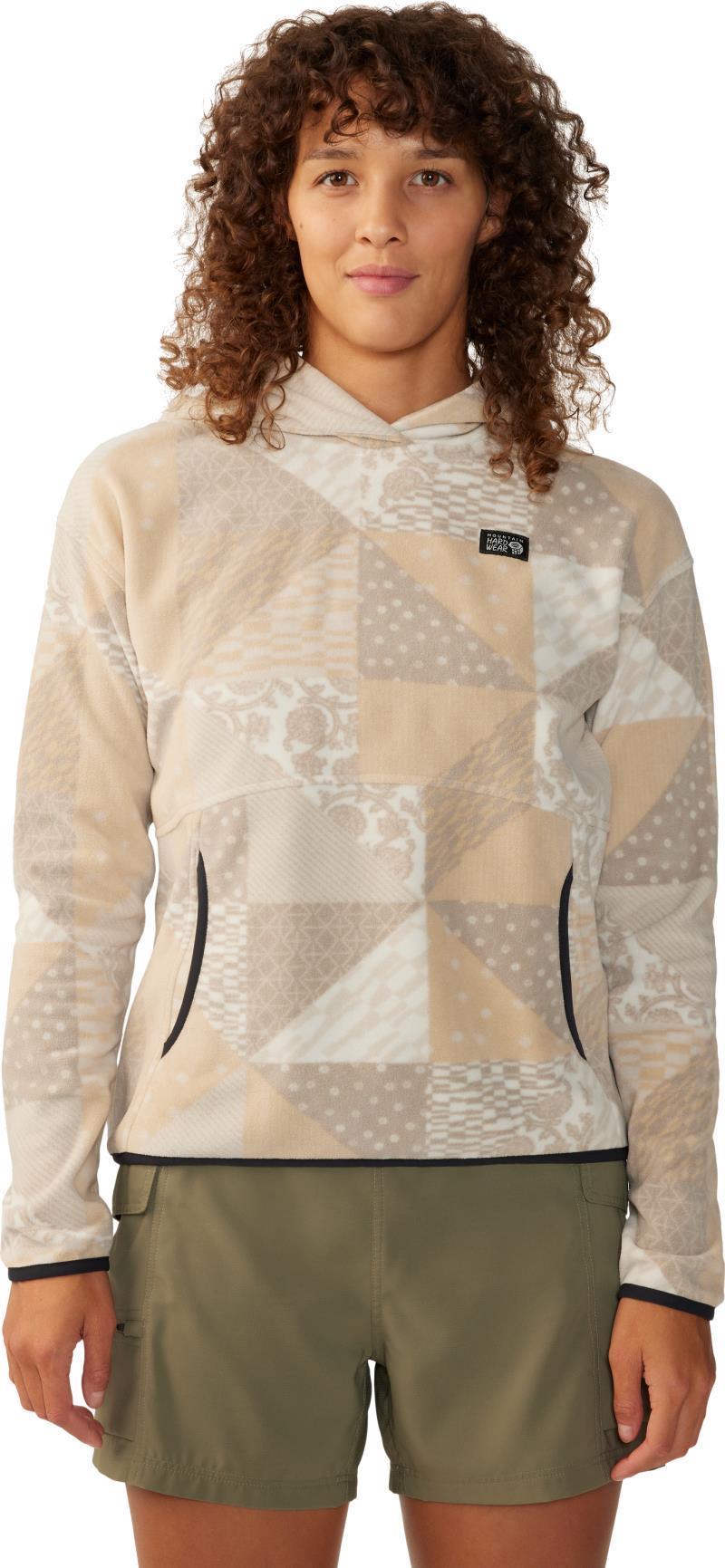 Microchill Hoody - Womens - Oyster Shell Quilt Print 1