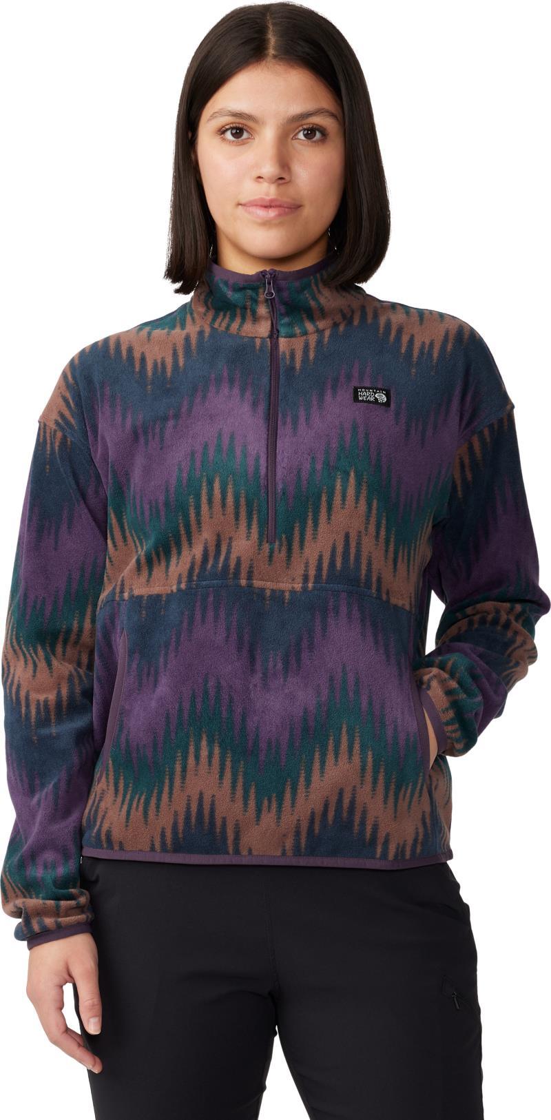 Microchill Pullover - Womens - Blurple Zig Zag Print 1