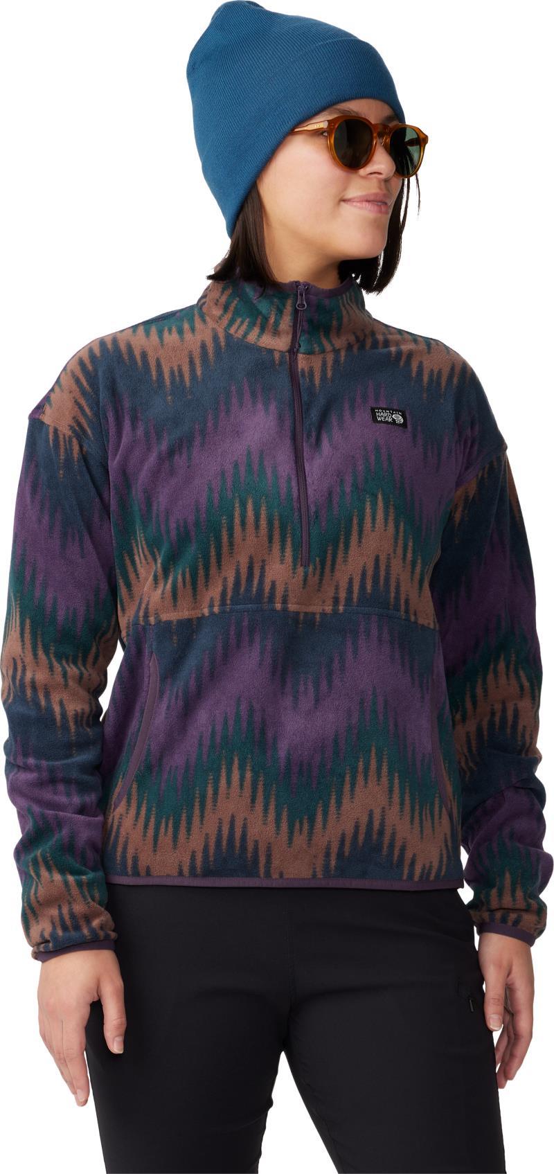 Microchill Pullover - Womens - Blurple Zig Zag Print 3