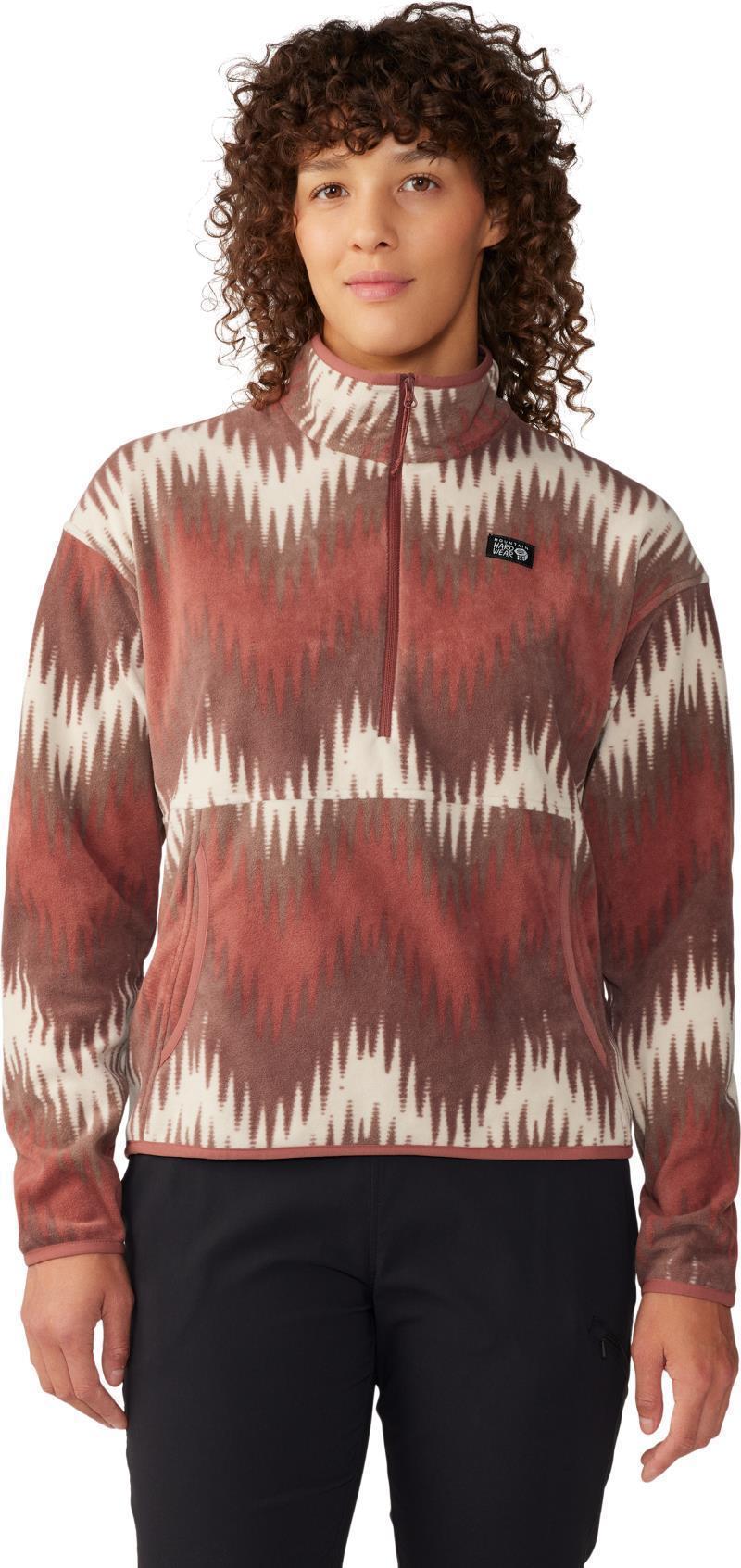 Microchill Pullover - Womens - Clay Earth Zig Zag Print 1