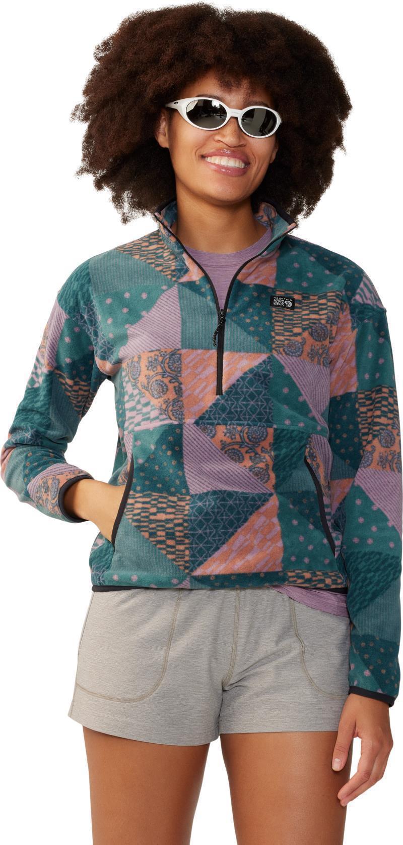 Microchill Pullover - Womens - Dark Quartz Quilt Print 3