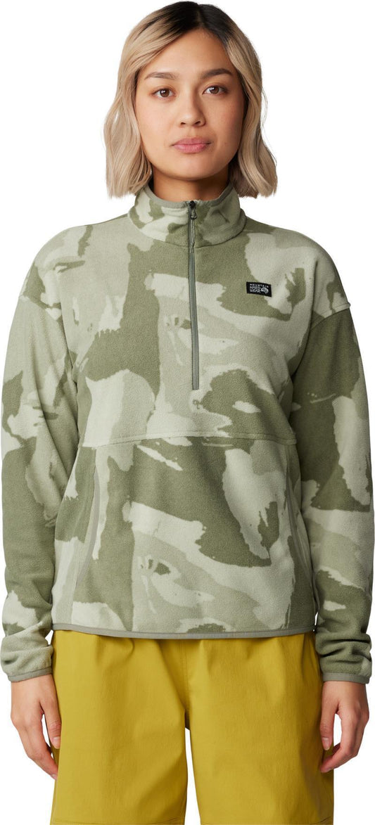 Microchill Pullover - Womens - Green Fade Snowdrifts Print 4