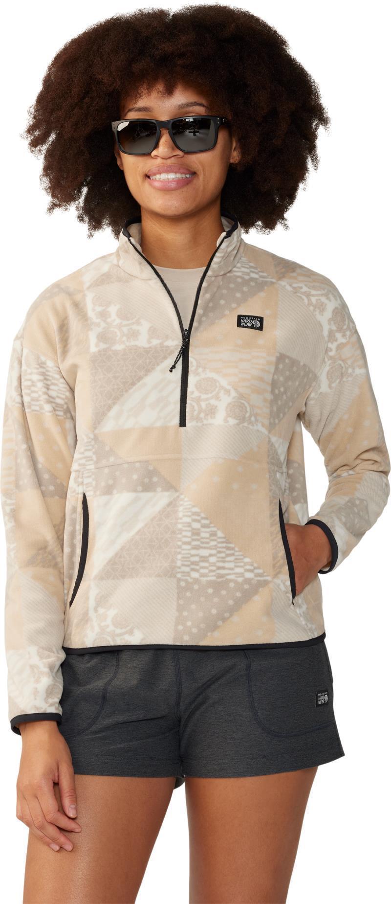 Microchill Pullover - Womens - Oyster Shell Quilt Print 3