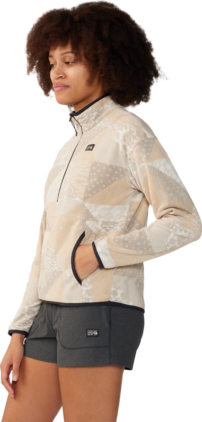 Microchill Pullover - Womens - Oyster Shell Quilt Print 4