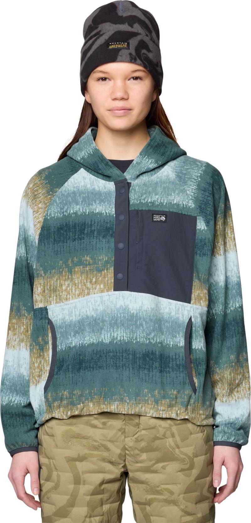 Microchill Snap Neck Pullover - Womens - bourbon brown gradient stripe 1