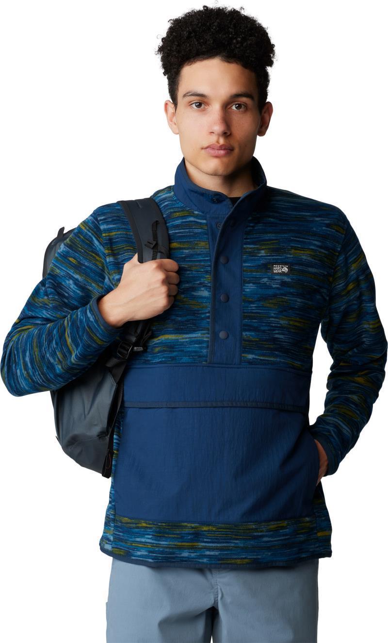 Microchill Snap Pullover - Mens - Dark Caspian Stria Print 3