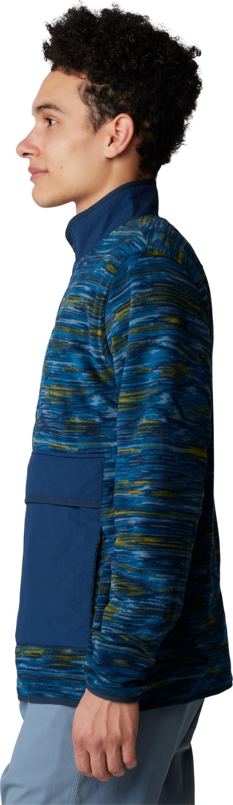 Microchill Snap Pullover - Mens - Dark Caspian Stria Print 4