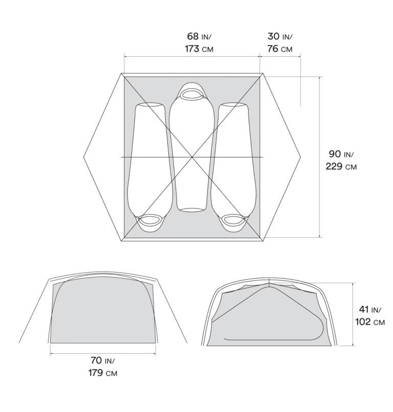 Mineral King 3, 3-4 Person Tent - grey ice 1