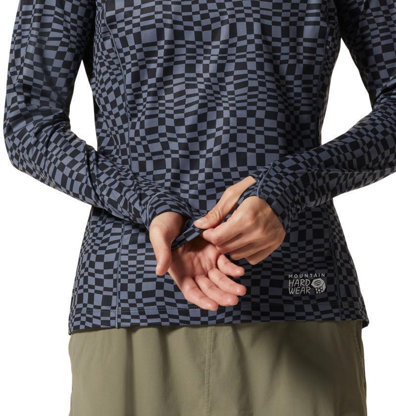 Mountain Stretch LS Crew - Womens - Blue Slate Checks Print 5