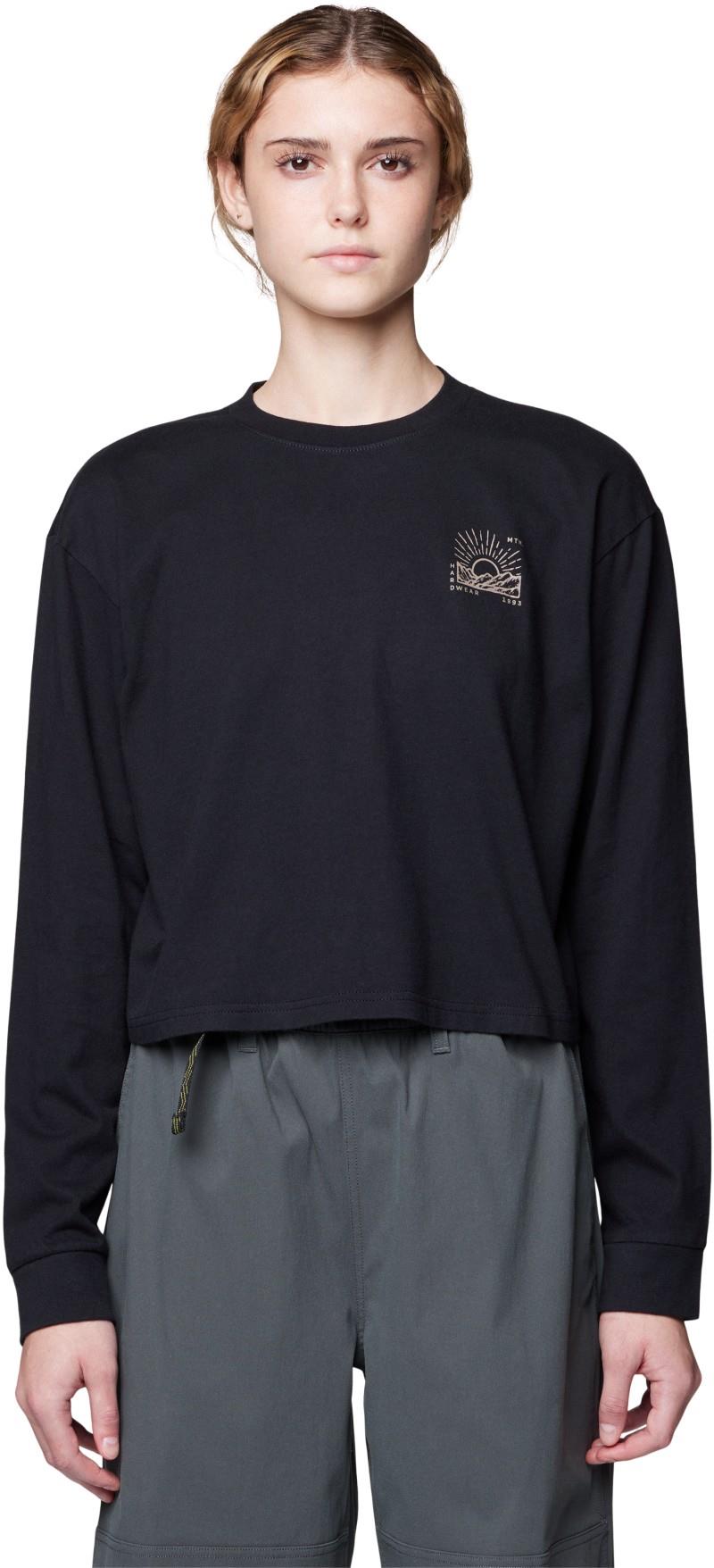 Mountain Sun Boxy Crop LS - Womens - black 1