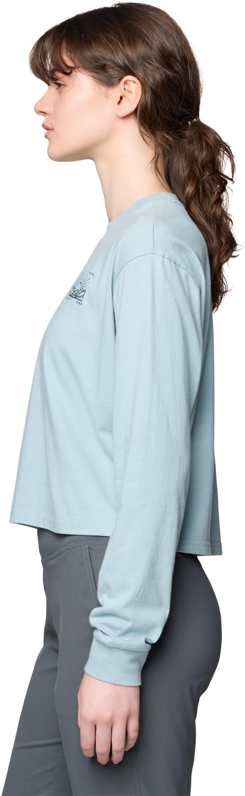 Mountain Sun Boxy Crop LS - Womens - ice shadow 1