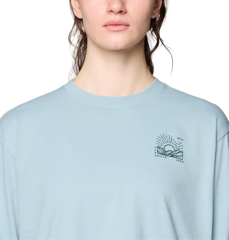Mountain Sun Boxy Crop LS - Womens - ice shadow 1