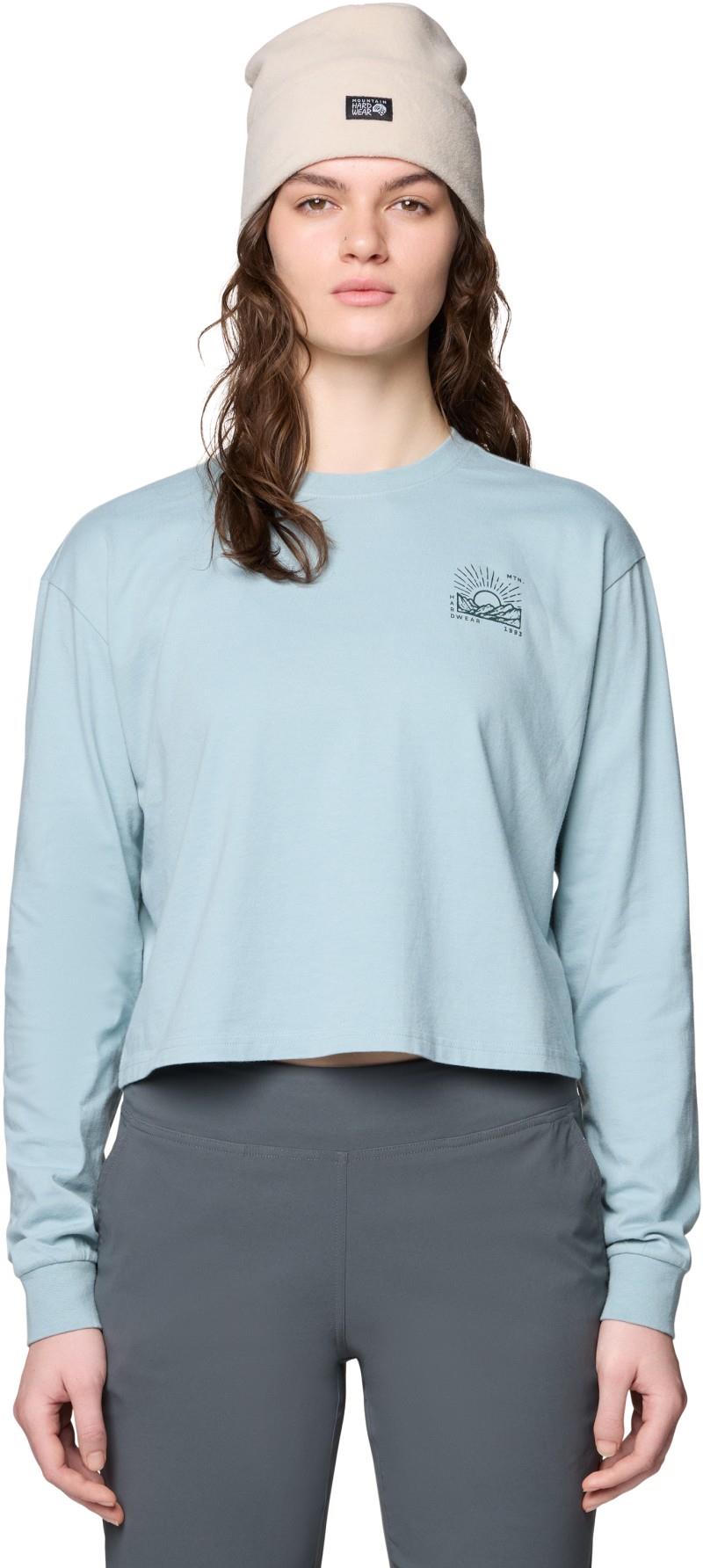 Mountain Sun Boxy Crop LS - Womens - ice shadow 1